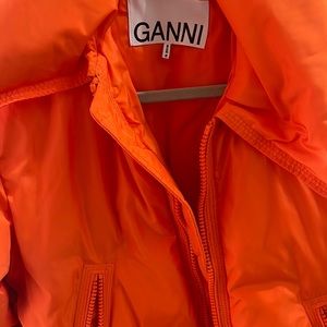 Orange Ganni Down Puffer